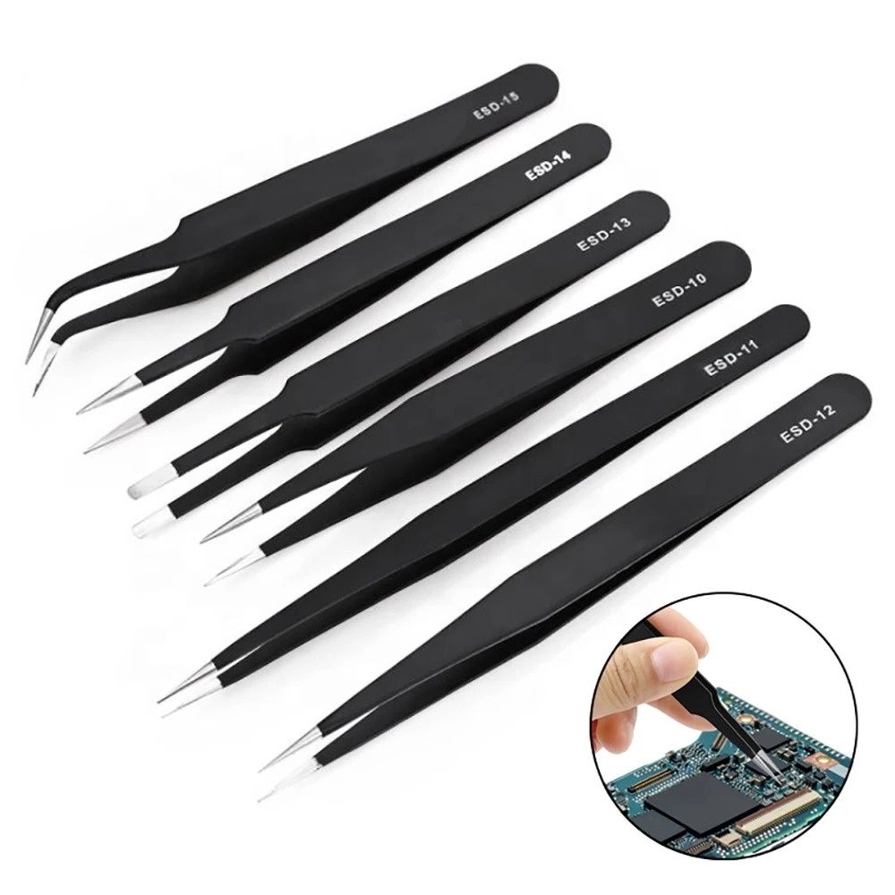 Diy Electronics Tool Kit - Set di 6 Pinzette di Precisione