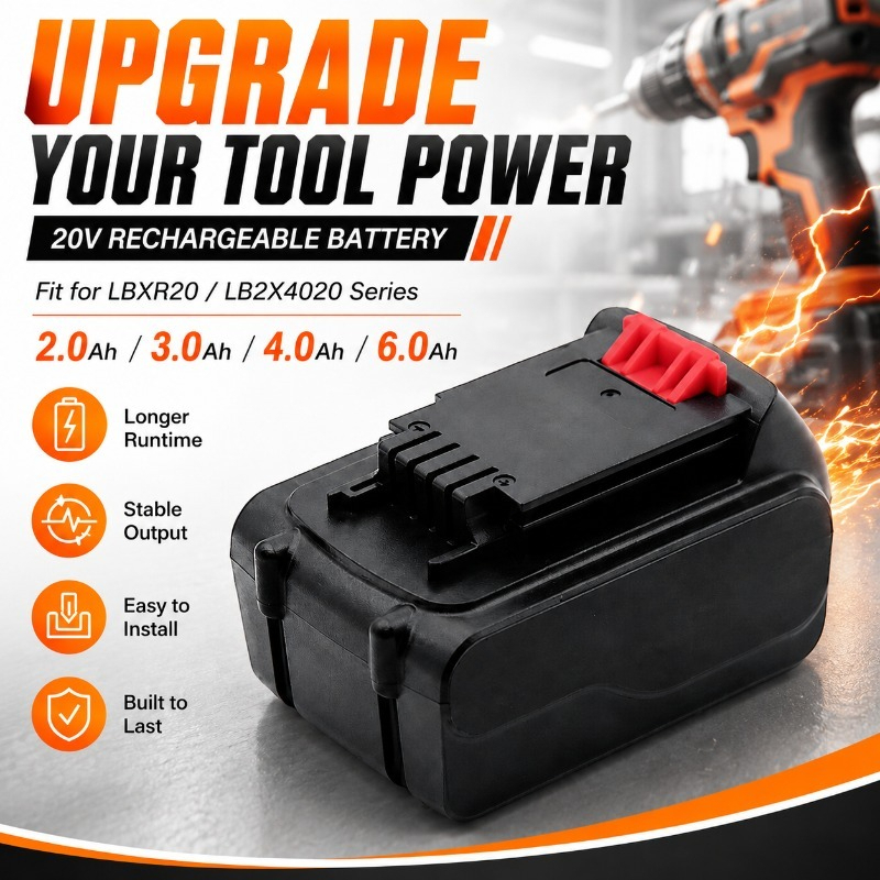 Black+Decker Tool 20V Max - Batteria di Ricambio agli Ioni di