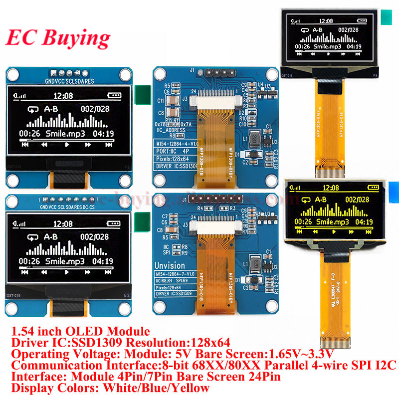 I2C Lcd Display - Modulo OLED da 1,54 pollici Display
