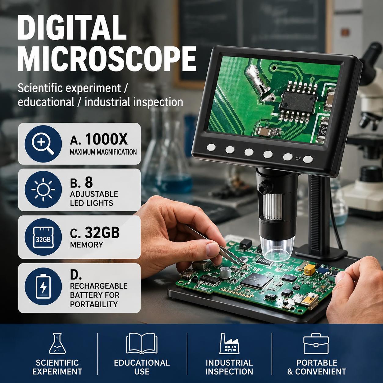 Microscopio d'Ispezione con In - Diy Electronics Microscope recensione e prezzo